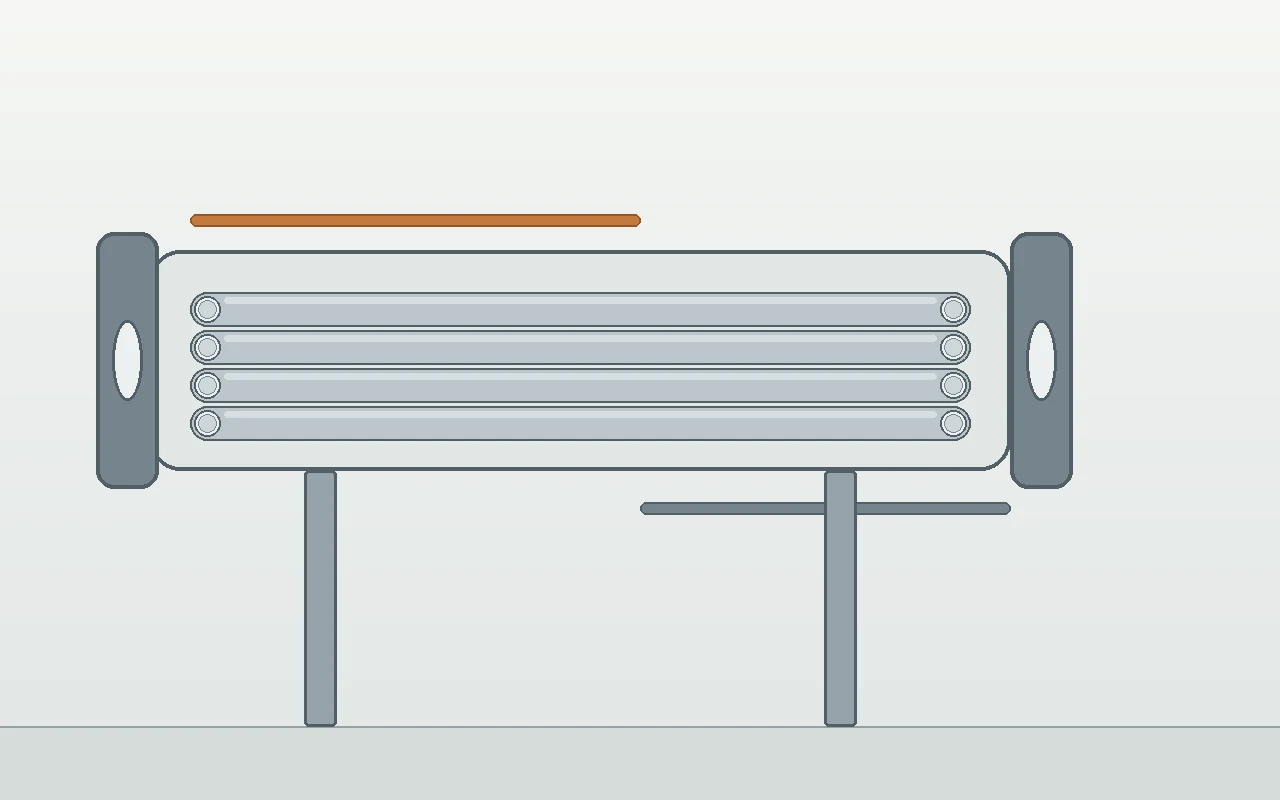 Illustration of heat-exchanger tube bundles separated by fluid and equipment duty