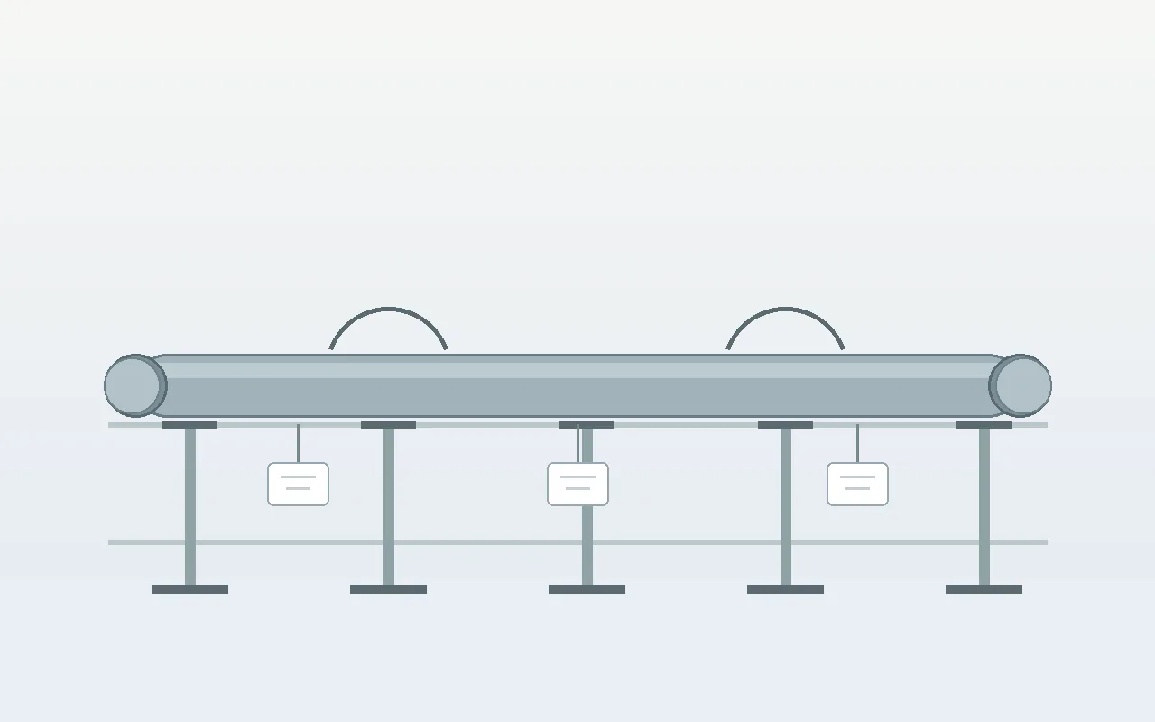 Long capped tube bundle with supports and preserved identity